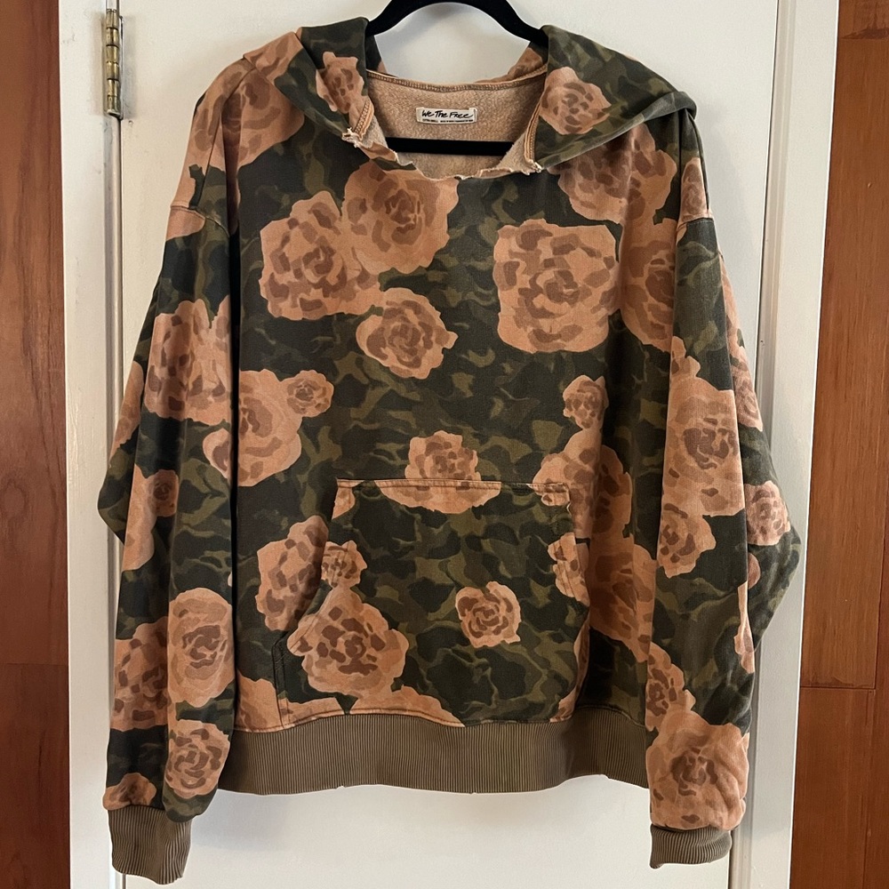 Free People It's A Vibe Printed Hoodie We The Free Floral Earth Combo - Picture 4 of 7